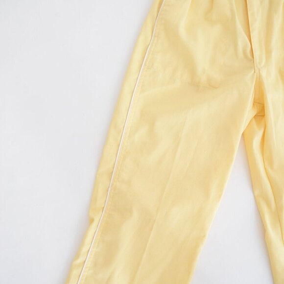 Vintage 80s  Court Club Yellow Elastic Waist Capri Pants with Piping Detail S - Picture 9 of 13
